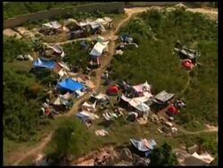 WRAP Aerials, ground shots of quake destruction near capital; bodies News Clip