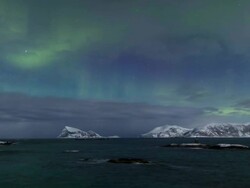 Aurora Borealis, Northern Lights, Troms region, Norway Stock Footage