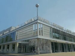 soviet architecture,Moskau Restaurant,Karl Marx Alle,WS Stock Footage