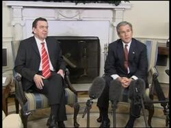 Chancellor Schroeder meets President Bush News Clip