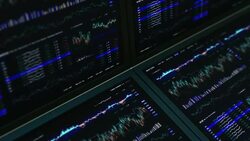 Financial data and charts. Blue. Stock Footage
