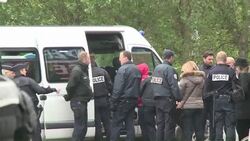 CLEAN : French police clear migrant camps in Paris Calais News Clip