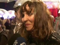 INTERVIEW: Noomi Rapace on being in London, playing a gypsy, if 'the Girl with a Dragon Tattoo' should have been remade at the Sherlock Holmes: A Game Of Shadows: European Premiere at Empire Leicester Square on December 08, 2011 in London, England Stock Footage