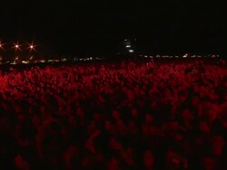 W/S EXT Concert Crowd Festival Night Stock Footage