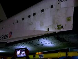 Space Shuttle Endeavour on streets of LA Stock Footage