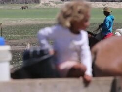 MS R/F Shot of People going to searching for water on shafts / Pilao Arcado, Bahia, Brazil Stock Footage