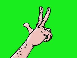 Naked white hand counts to five Stock Footage