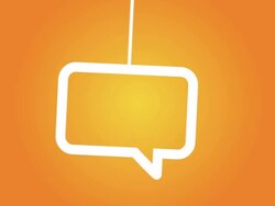 Speech bubble hanging on a wire Stock Footage