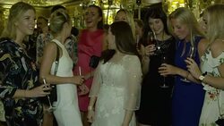 Sabrina Ho poses for photos at birthday party at Oscar Wilde Bar, Hotel Cafe Royal on September 12, 2016 in London, England. Stock Footage