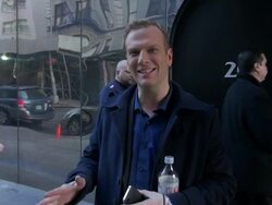 Brian Balthazar at the 'Good Day New York' studio Stock Footage