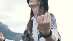 Meditation on the mountain Stock Footage