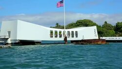 USS Arizona Memorial in Pearl Harbor Stock Footage