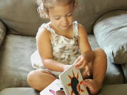Child reading book Stock Footage