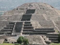 WS Smaller pyramid of the moon / Teotihuacan, Mexico, Mexico Stock Footage