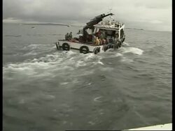 Footage from on board anti-pollution vessel News Clip