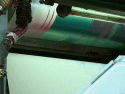 CU LA Printing press running at printing plant, San Francisco, California, USA / AUDIO Stock Footage