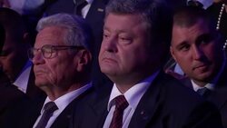 Ceremony Commemorating the Victims of Babiy Yar in Kiev Stock Footage