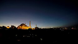 Suleymaniye Mosque at night Stock Footage