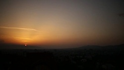 Orange sunset sky Stock Footage