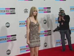 Taylor Swift at the 2010 American Music Awards - Arrivals at Los Angeles CA. (Footage by WireImage Video/GettyImages) Stock Footage