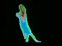 Infra-red image of mouse moving against black background, as seen by Pit viper Stock Footage