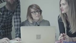 New business team: at work together in the startup office Stock Footage