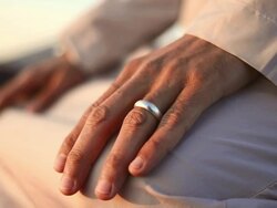 HD: Muslim Man Hands During Salat Stock Footage