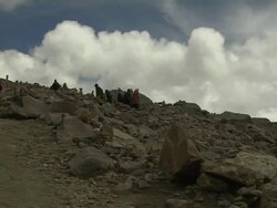 Pan Left Reveal Dolma La Pass Lhasa Tibet China  Stock Footage