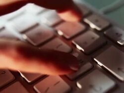 Keyboard (white) coffee Stock Footage