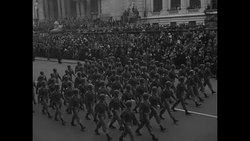 General Gavin leads paratroopers in 82nd Airborne Division victory parade up Fifth Avenue in New York City News Clip