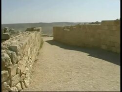 Streets of ancient Nabataean city Ovdat, Israel Stock Footage