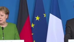 CLEAN : Macron Merkel hold joint presser after EU summit News Clip