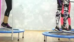 Trampoline jumping,slow motion Stock Footage