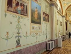 Gallery of Painting around statue HL 1 Stock Footage