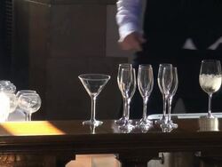 Bartender serving drinks at open bar Stock Footage