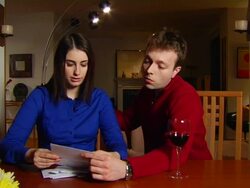 Paying Bills JM - Jib Down 1 Stock Footage