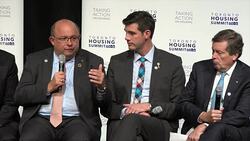 Toronto Affordable Housing Summit 2016: Berry Vrbanovic Mayor of Kitchener Speaking Stock Footage