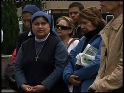 Water, security concerns in cities in a''math of quake; church service News Clip