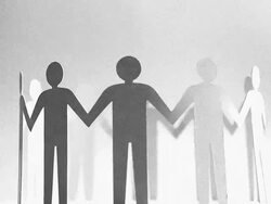 Circle of men holding hands Stock Footage