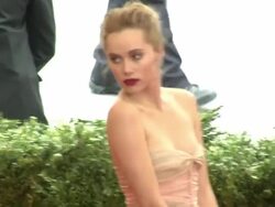 Suki Waterhouse - 'Charles James: Beyond Fashion' Costume Institute Gala - Arrivals Stock Footage