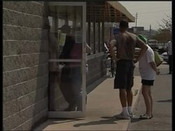 Refugees seek food, money, residents inspect damage News Clip