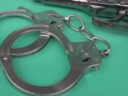 Handcuff & Weapon Stock Footage