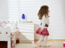 HD DOLLY: Little Girl Dancing In Her Room Stock Footage