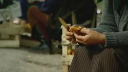 Romanian roadside fruit/vegetable sellers Stock Footage