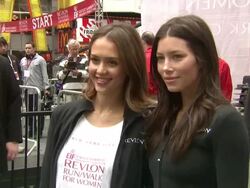Jessica Alba and Jessica Biel at the 14th Annual NY EIF Revlon Run/Walk Stock Footage