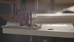 Cutting a hole in wood with electric saw Stock Footage