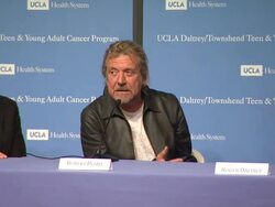 SPEECH: Robert Plant on the program at the The UCLA Daltrey/Townshend Teen And Young Adult Cancer Program Dedication at Los Angeles CA.  Stock Footage