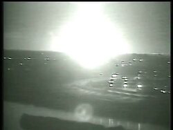 The U-S military is confirming thatammunition at a southern Baghdad base was hit by a mortar roundfired by insurgents. News Clip