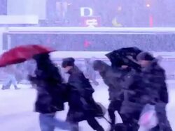 TIME LAPSE, Times Square, Snow Storm, New York Stock Footage