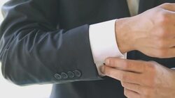 The man dressing up and cufflinks Stock Footage